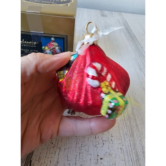 Polonaise bundle of fun Santa bag glass ornament AP 1534 Kurt Adler - Picture 5 of 8